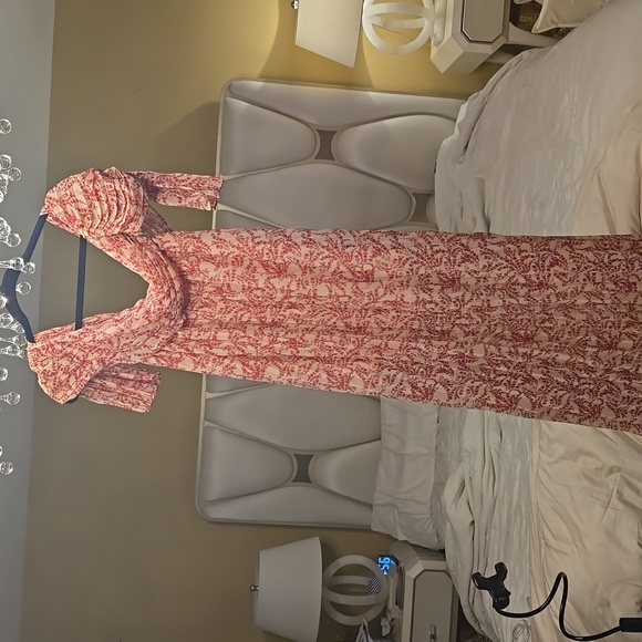 Olivaceous Red Floral Maxi Dress Size S - Picture 1 of 12